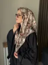 Floré Desen Soft Eşarp - Vizon küçük görsel 1