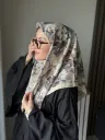 Floré Desen Soft Eşarp - Bej küçük görsel 1