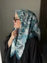 Lilya Desen Soft Eşarp - Mavi küçük görsel 3