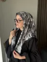Lilya Desen Soft Eşarp - Siyah küçük görsel 1