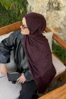 Wave Desen Ayrobin Jakar Şal - Mürdüm küçük görsel 2